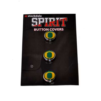 Oregon Ducks Metal Logo Button Covers - Set Of 3