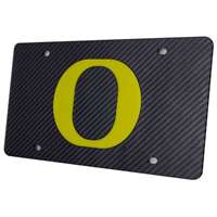 Oregon Ducks Inlaid Acrylic License Plate - Carbon Fiber Design