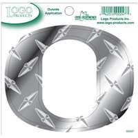 Oregon Ducks Logo Decal - Diamond Plate O - 3.5" x 4.5"