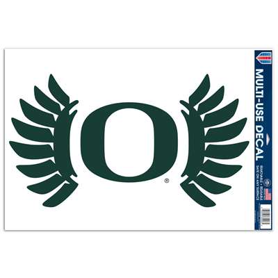 Oregon Ducks Large Decal - 11" X 17" - Wings Logo - Dark Green