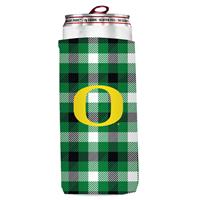 Oregon Ducks Plaid Slim Coozie