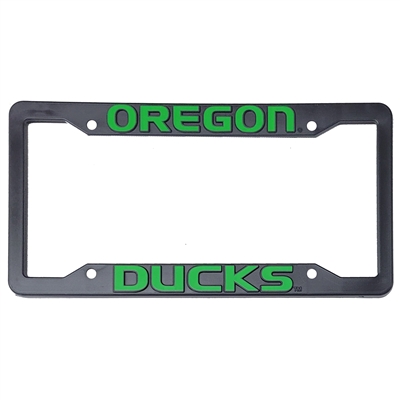 Oregon Ducks Plastic License Plate Frame - Oregon Ducks - Apple Green