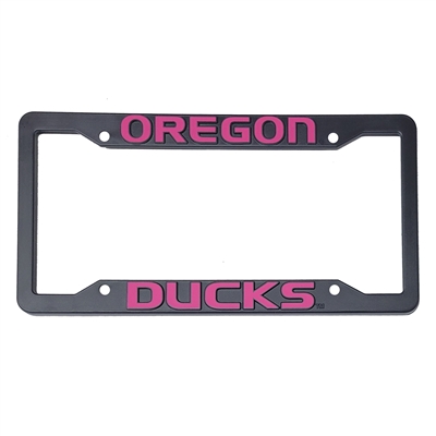 Oregon Ducks Plastic License Plate Frame - Oregon Ducks - Pink