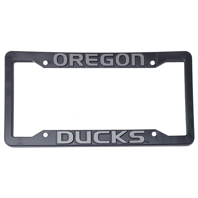 Oregon Ducks Plastic License Plate Frame - Oregon Ducks - Silver