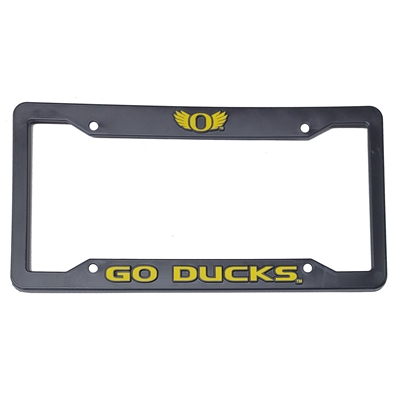 Oregon Ducks Plastic License Plate Frame - Go Ducks - Yellow