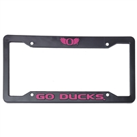 Oregon Ducks Plastic License Plate Frame - Go Ducks - Pink