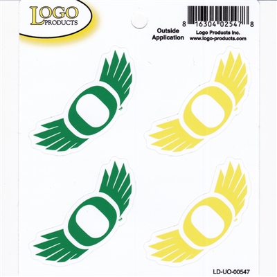 Oregon Ducks Logo Decal Sheet - 4 Decals