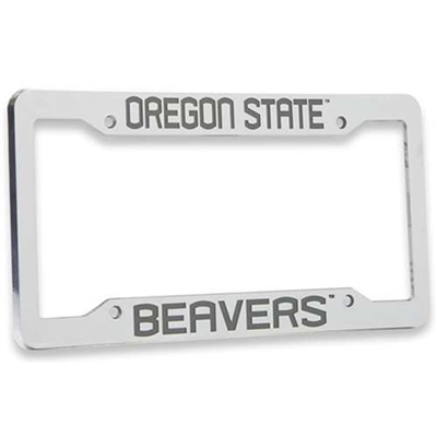 Oregon State Beavers Metal Chrome License Plate Fr