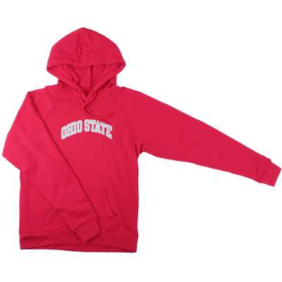 Ohio State Womens Hooded Sweatshirt - Ohio State Arched - By Champion - Scarlet