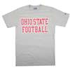 Ohio State T-shirt - Ohio State Straight Over "football" - By Champion - Oxford Gray