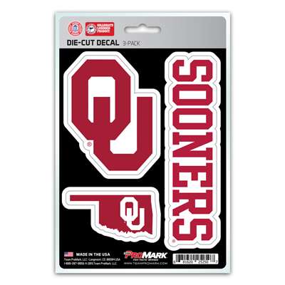 Oklahoma Sooners Decals - 3 Pack