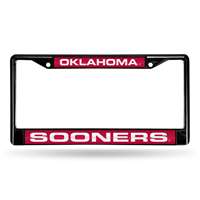 Oklahoma Sooners Inlaid Acrylic Black License Plate Frame