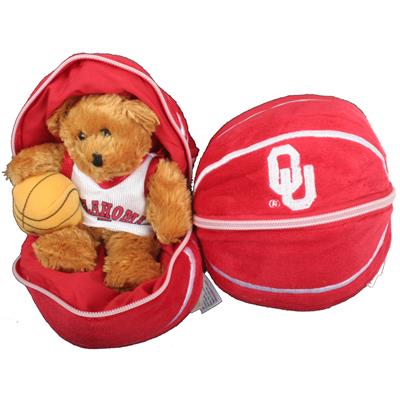 Oklahoma Sooners Stuffed Bear in a Ball - Basketball