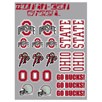 Ohio State Buckeyes Decal Sheet - 18 Stickers