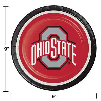 Be ready for game day! Cheer on your favorite college team with these full color, sturdy style, paper dinner plates. This set of 8 plates are a high quality addition to any gathering. Measures 8 3/4 inches. Officially licensed by the NCAA and manufactured