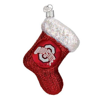 Ohio State Buckeyes Glass Christmas Ornament - Stocking