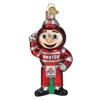 Ohio State Buckeyes Glass Christmas Ornament - Brutus