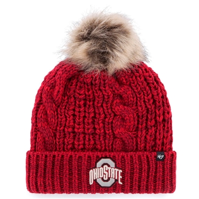 Ohio State Buckeyes 47 Brand Womens Meeko Pom Knit