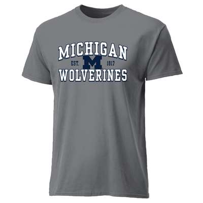 Michigan Wolverines Cotton Heritage T-Shirt - Grey