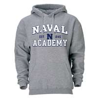 Navy Midshipmen Heritage Hoodie - Heather Grey