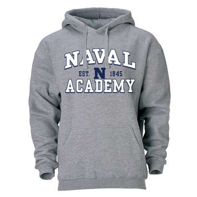 Navy Midshipmen Heritage Hoodie - Heather Grey