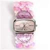 Geneva Sequin Band Fashion Watch - Pink Sequins