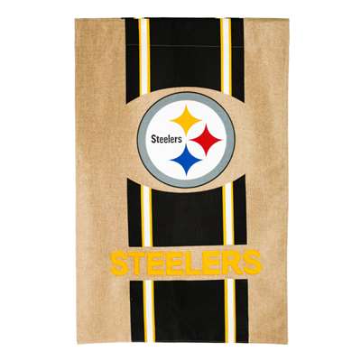 Pittsburgh Steelers 28 x 44 Double-Sided Burlap House Flag