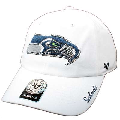 Seattle Seahawks '47 Brand Ladies Sparkle Slouch Hat - White