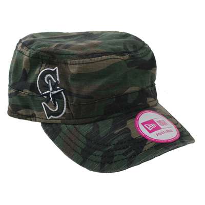 Seattle Mariners New Era Ladies Chic Cadet Adjustable  Hat - Camo