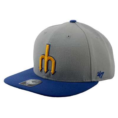 Seattle Mariners '47 Brand Cooperstown Hole Shot Two Tone Fitted Hat - Grey