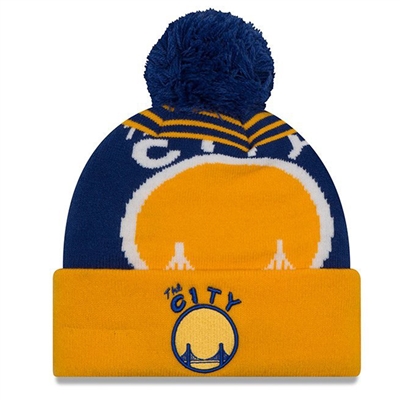 Golden State Warriors New Era Logo Whiz 2 Pom Knit Beanie