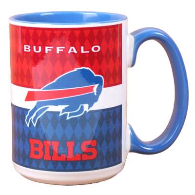 Buffalo Bills 15oz White Stripe Coffee Mug