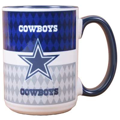 Dallas Cowboys 15oz White Stripe Coffee Mug