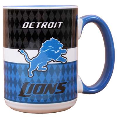 Detroit Lions 15oz White Stripe Coffee Mug