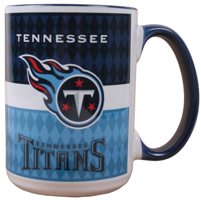 Tennessee Titans 15oz White Stripe Coffee Mug