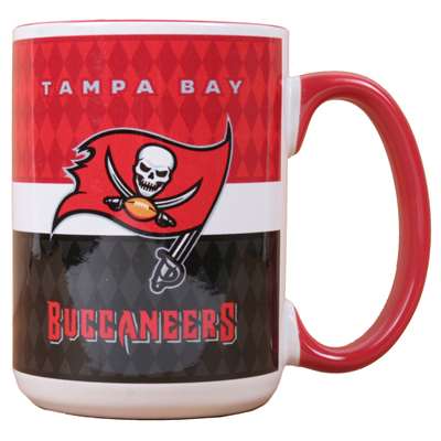 Tampa Bay Buccaneers 15oz White Stripe Coffee Mug