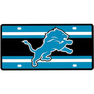 Detroit Lions Full Color Super Stripe Inlay License Plate