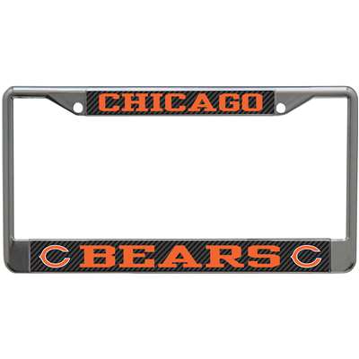 Chicago Bears Metal License Plate Frame - Carbon Fiber