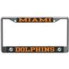 Miami Dolphins Metal License Plate Frame - Carbon Fiber