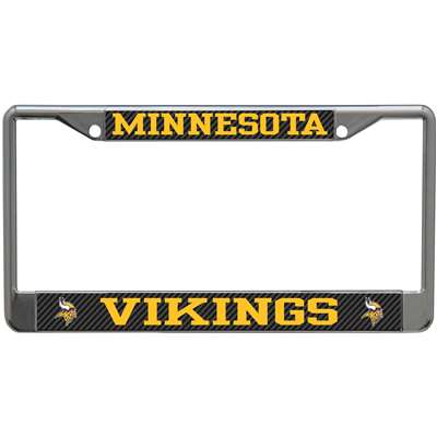 Minnesota Vikings Metal License Plate Frame - Carbon Fiber