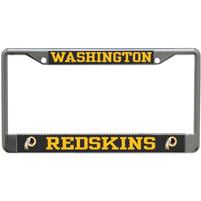 Washington Redskins Metal License Plate Frame - Carbon Fiber