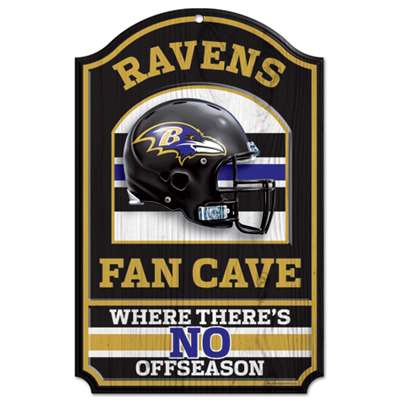 Baltimore Ravens 5 x 10 Fan Cave Sign w/ Rope Sign