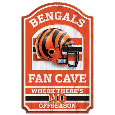 WinCraft Cincinnati Bengals Wood Sign - 11'X17' Fan Cave Design