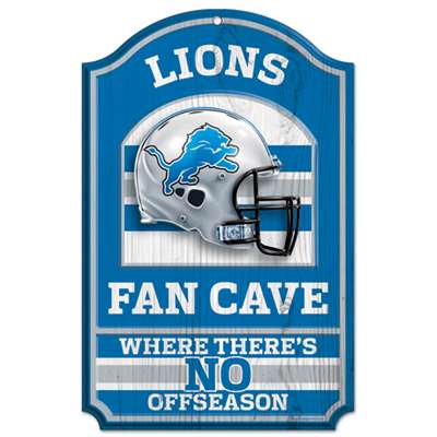 Detroit Lions Fan Cave Wood Sign