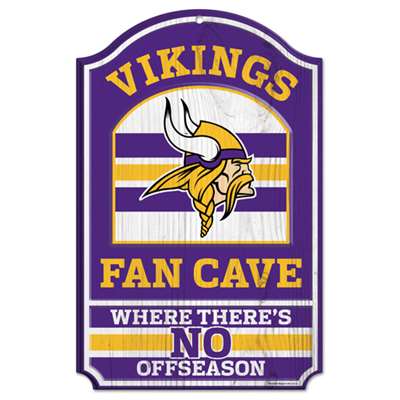 Minnesota Vikings Fan Cave Wood Sign