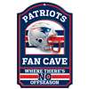 New England Patriots Fan Cave Wood Sign