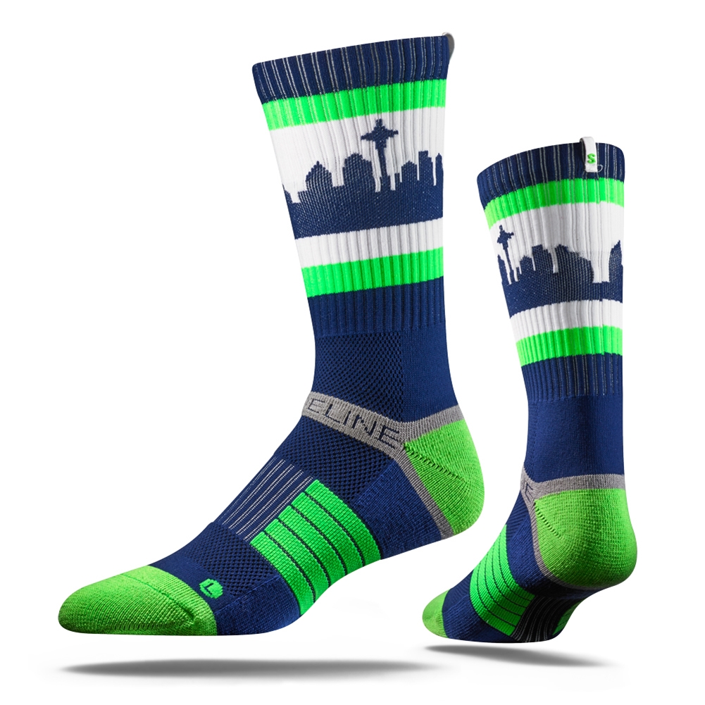 Seattle Skyline Strideline Strapped Fit 2.0 Socks - Seatown