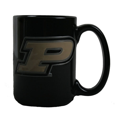 Purdue Boilermakers 15oz Black Ceramic Mug