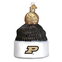 Purdue Boilermakers Glass Christmas Ornament - Beanie