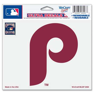 Philadelphia Phillies Ultra decals 5" x 6" - Cooperstown Logo